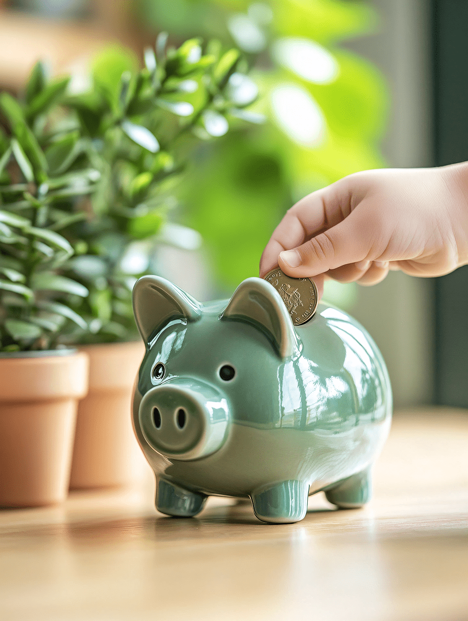 Steuerberatung Reindl, Hergenröder und Partner - Hand wirft Geld in ein grünes Sparschwein